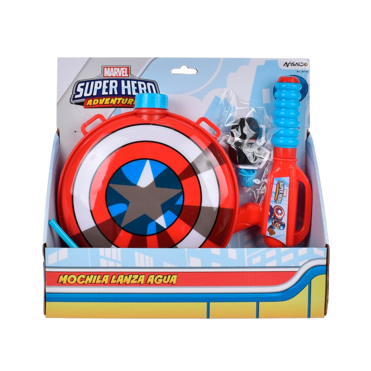 Mochila Lanza Agua 1.500 Cc Capitan America
