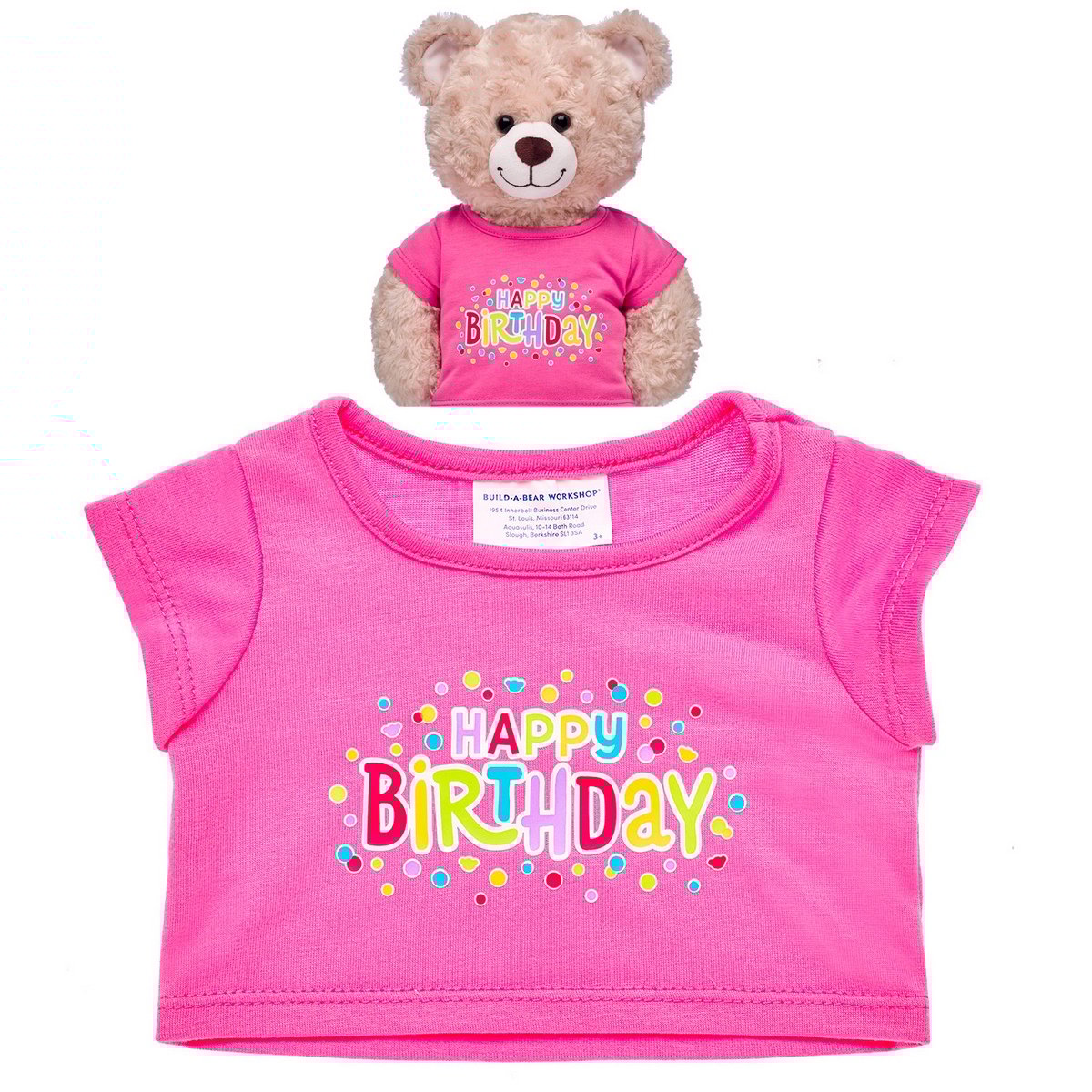 Polera Cumpleaã‘os Rosada V2 Build-A-Bear
