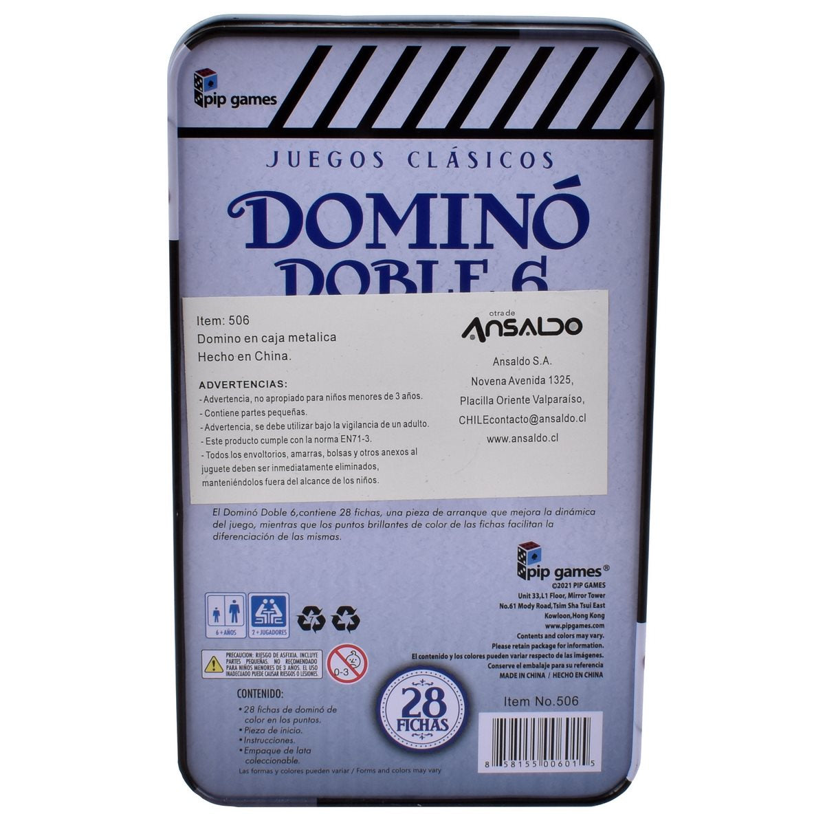 Dominó En Caja Metálica