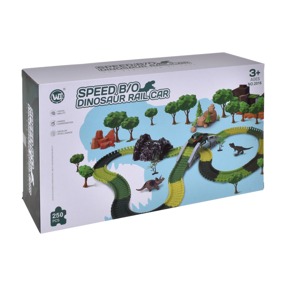 Pista Flexible Dinosaurio 137 Piezas Con Luces