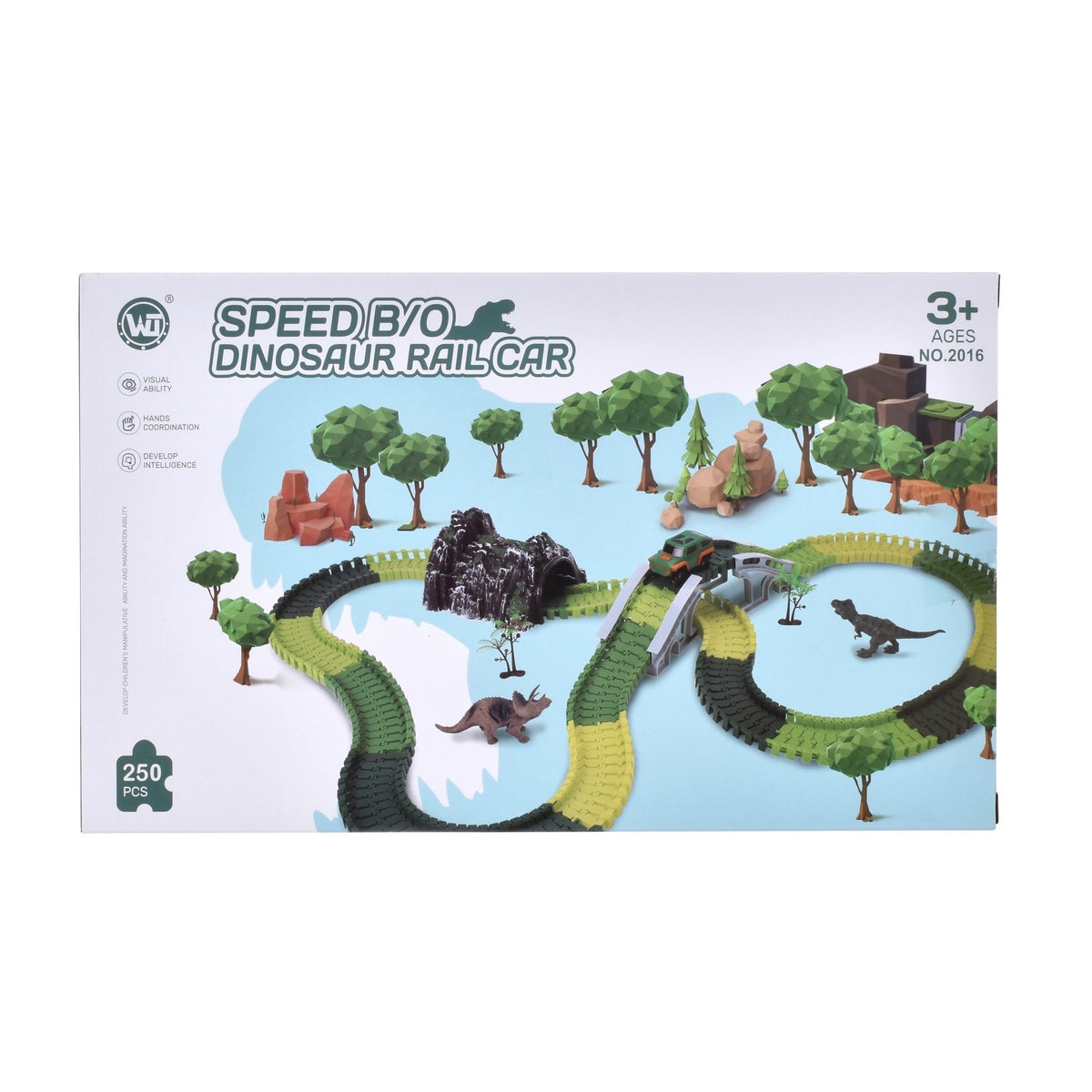 Pista Flexible Dinosaurio 137 Piezas Con Luces