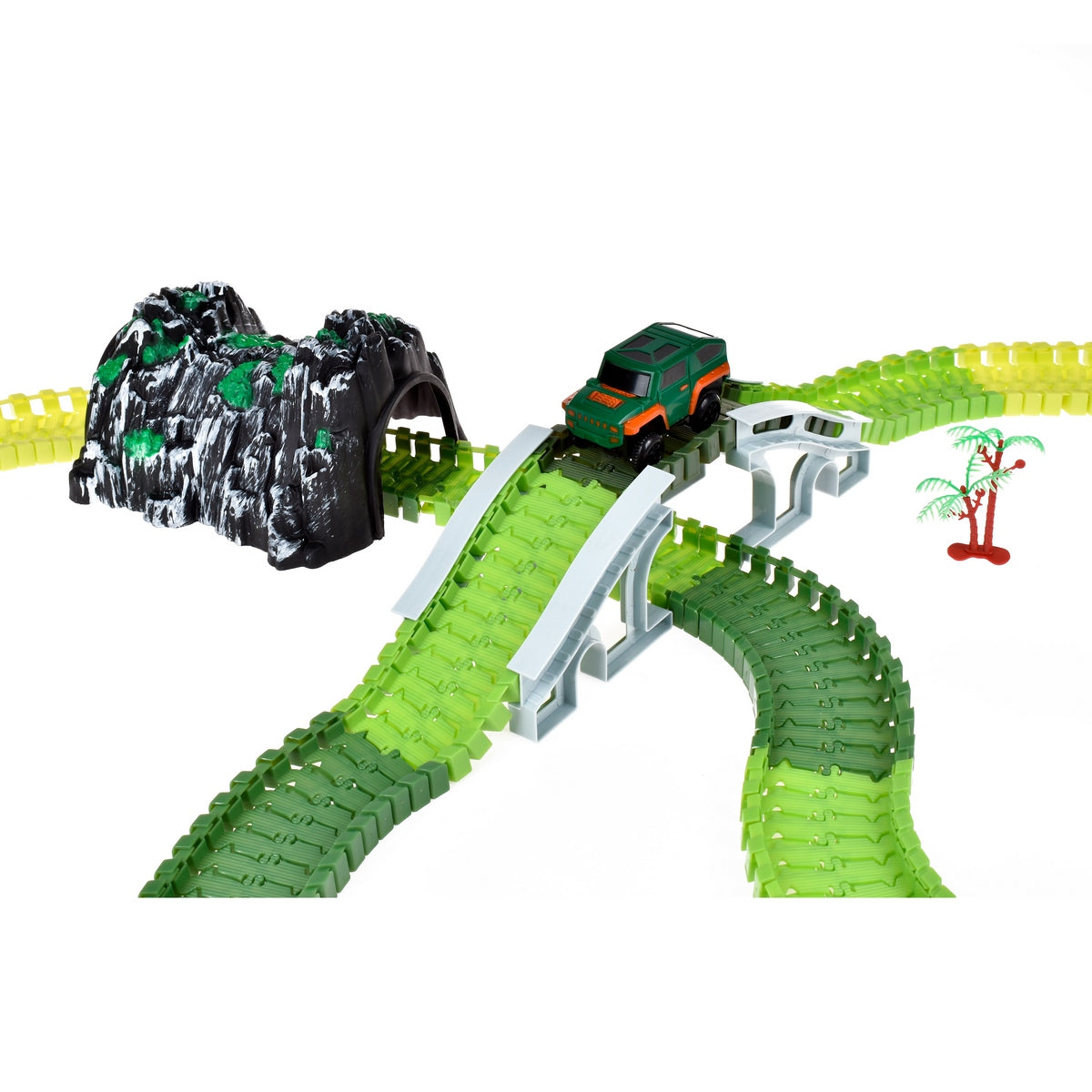Pista Flexible Dinosaurio 137 Piezas Con Luces