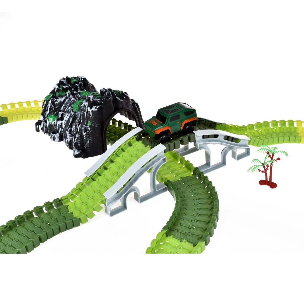 Pista Flexible Dinosaurio 137 Piezas Con Luces