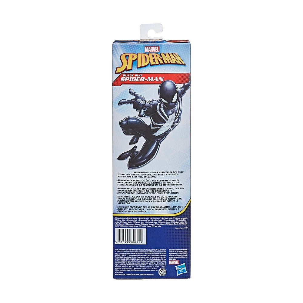 Spiderman Figura Titan héroe Web Warriors Hasbro - Black Suit Spider - Man