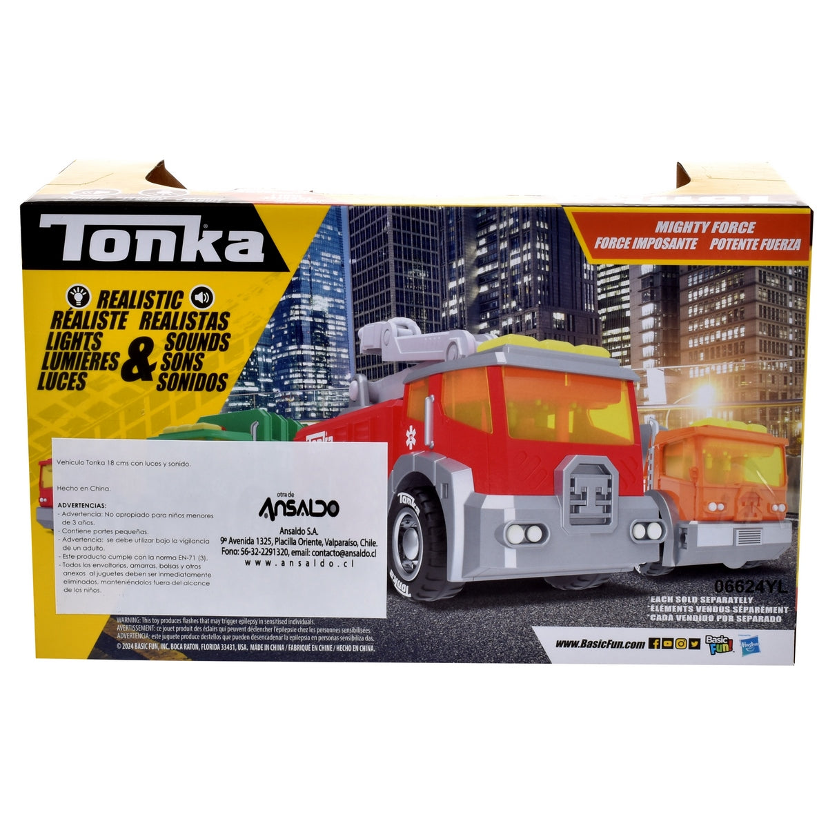 Vehiculo Tonka 18 Cms Con Luces Y Sonidos - Camion De Bomberos