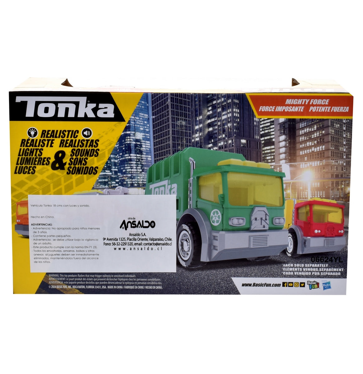 Vehiculo Tonka 18 Cms Con Luces Y Sonidos - Camion De Basura