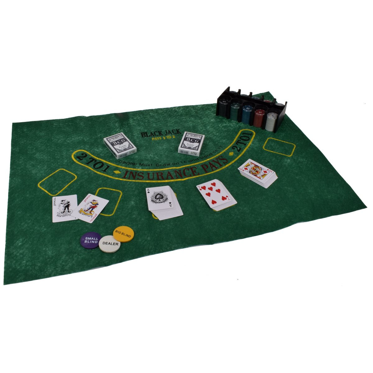 Set De Poker Con 200 Pichas 2 Barajas De Cartas Y Paño En Caja Metalica