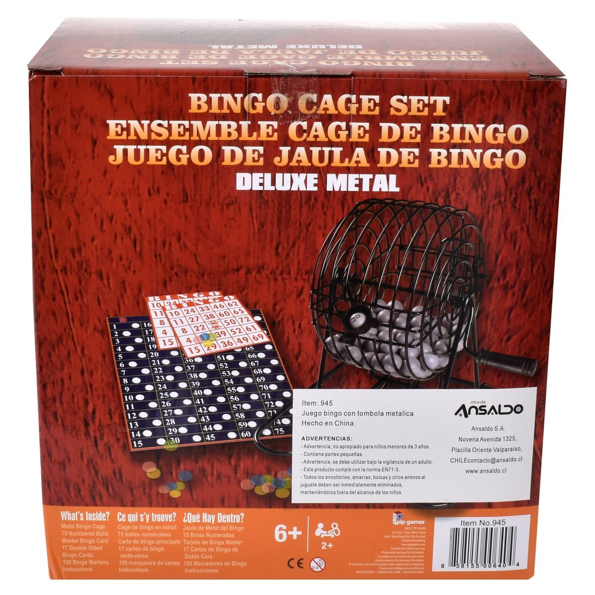 Juego Bingo Con Tómbola Metálica