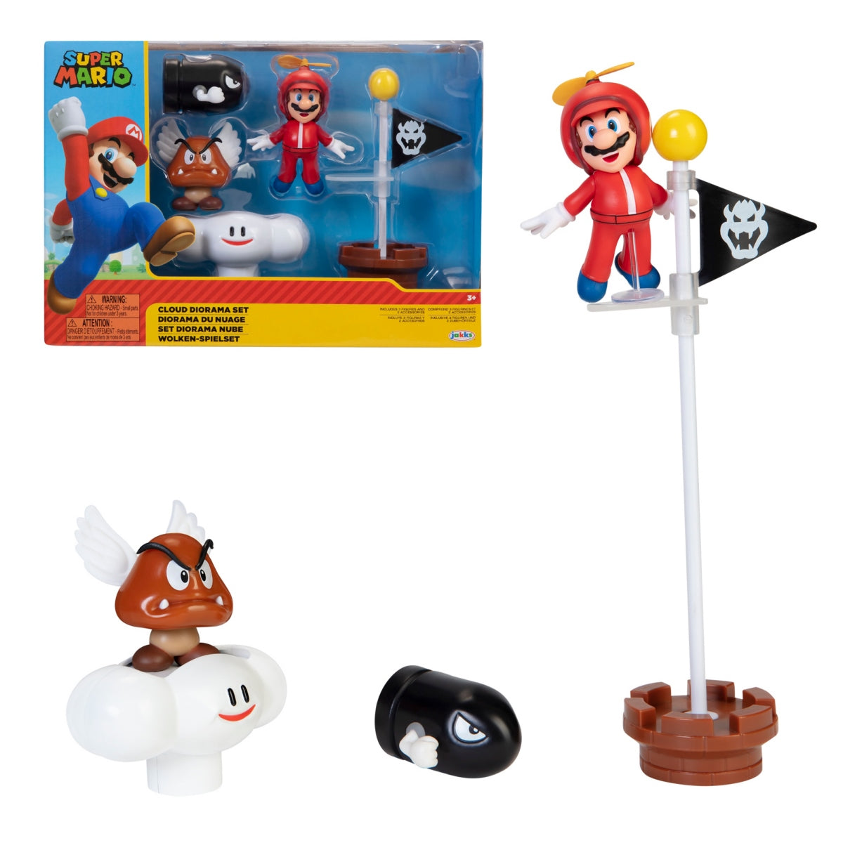 Super Mario Set Diorama Nuebes Nintendo Categoría: Playsets con figuras Tipo producto: Juegos de figuras de acción