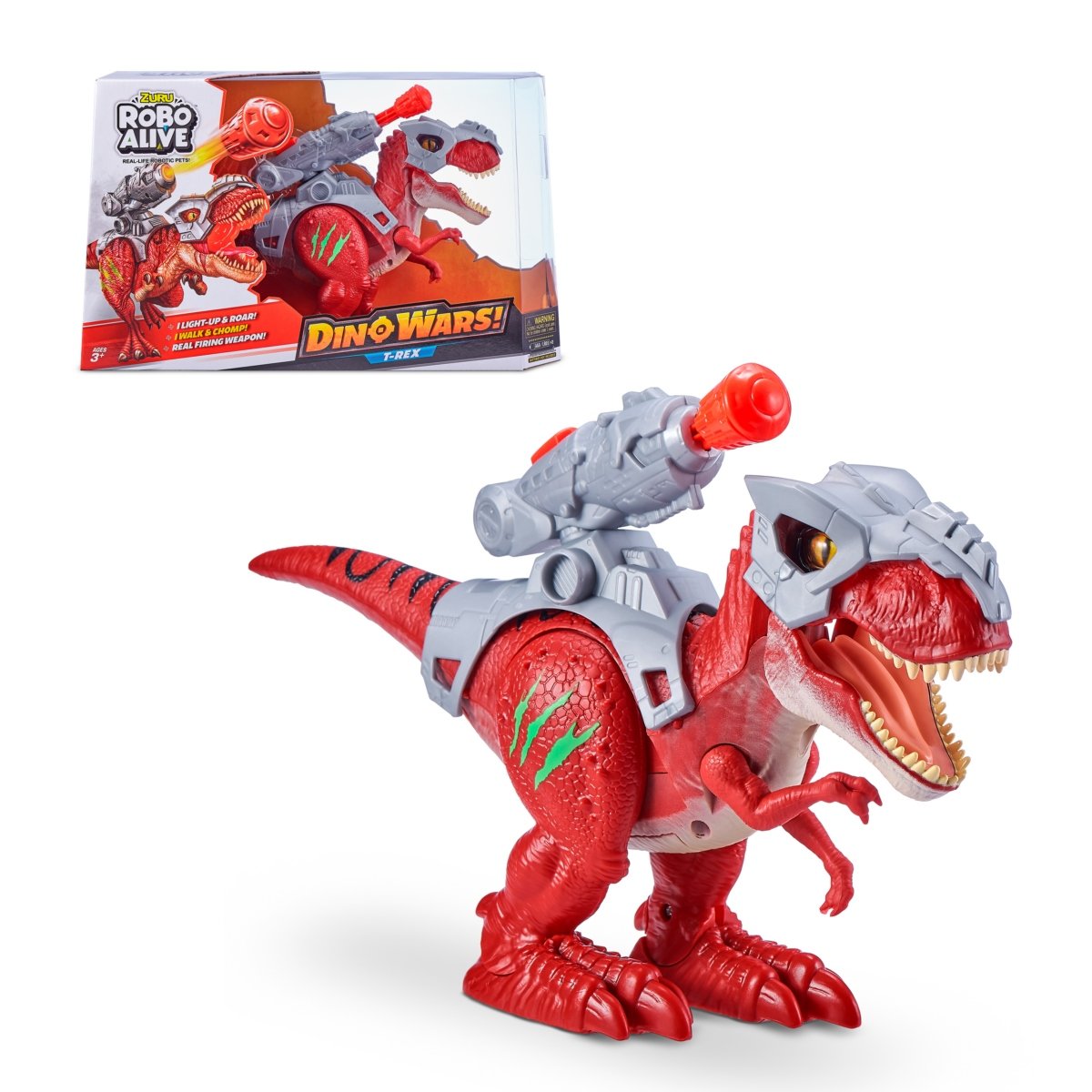 Dinosaurio Dino Wars Con Lanzador Robo Alive Zuru