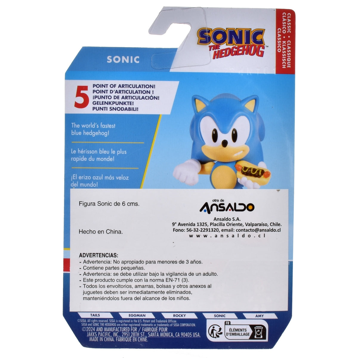 Figura Sonic 5 Cm - Classic Sonic