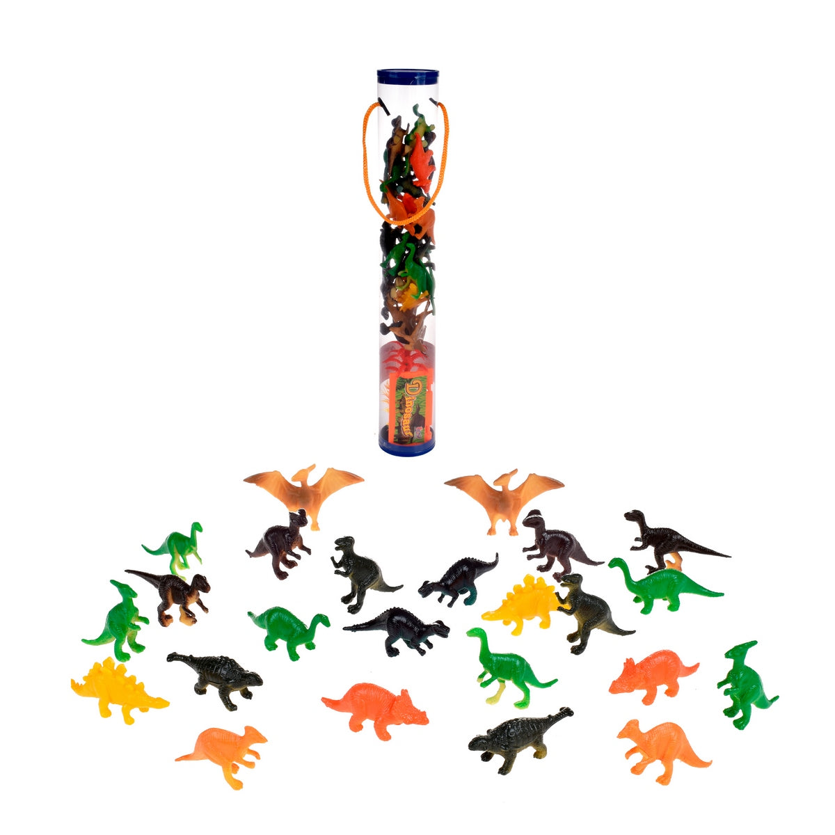 Set De Dinosaurios Mas Accesorios En Tubo