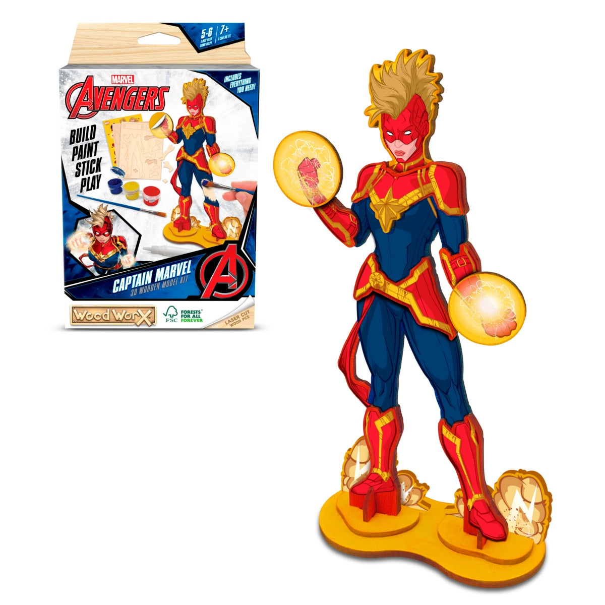 Wood Worx Marvel - Capitan Marvel Categoría: Diseños y creaciones Tipo producto: Kits de manualidades
