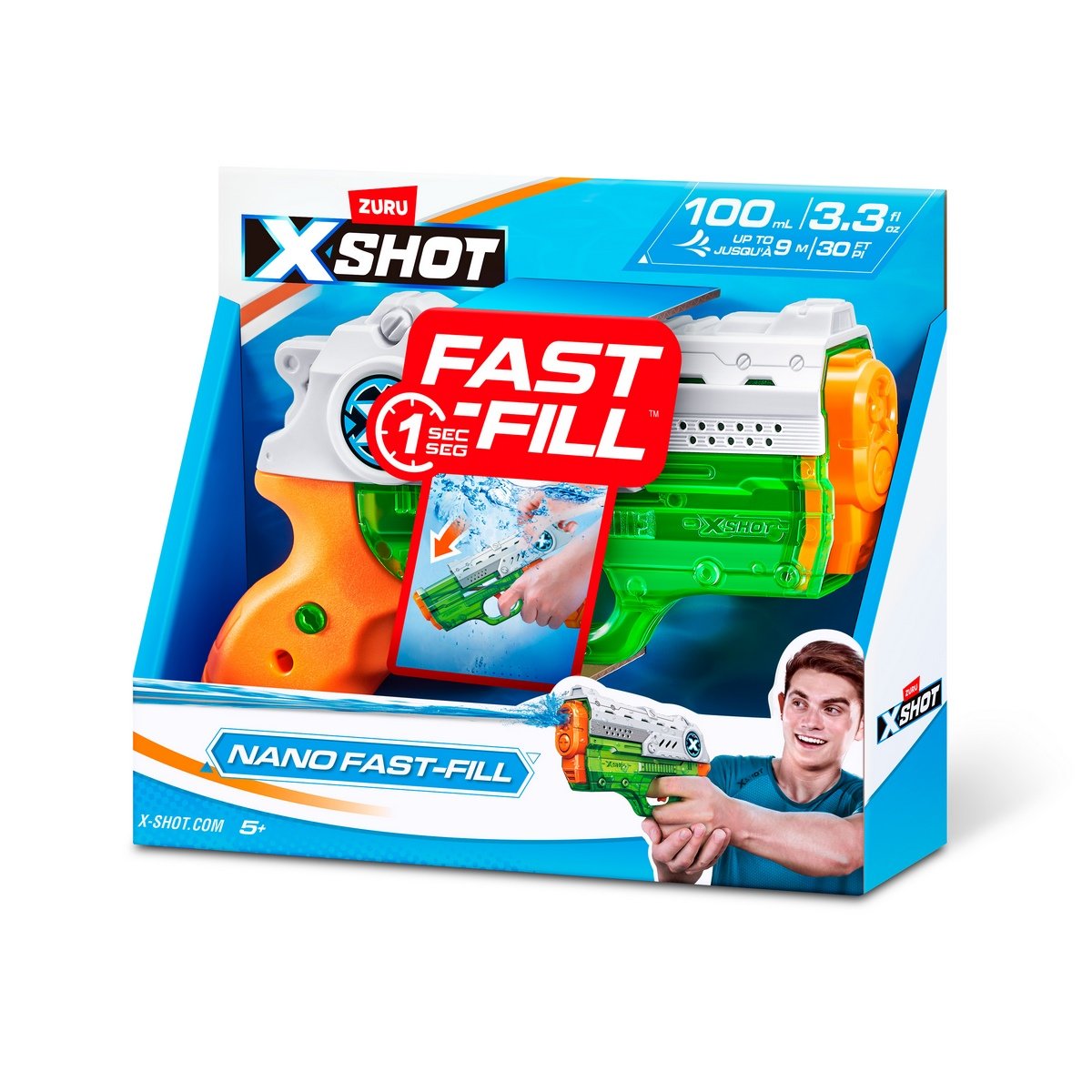 Lanza Agua Nano De 100Ml Con Sistema De Llenado Rapido Fast Fill X-Shot