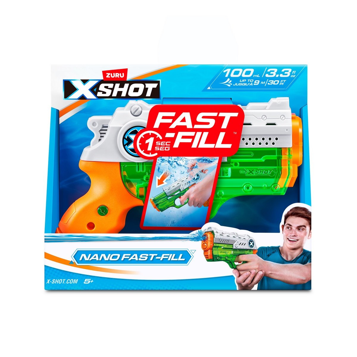 Lanza Agua Nano De 100Ml Con Sistema De Llenado Rapido Fast Fill X-Shot