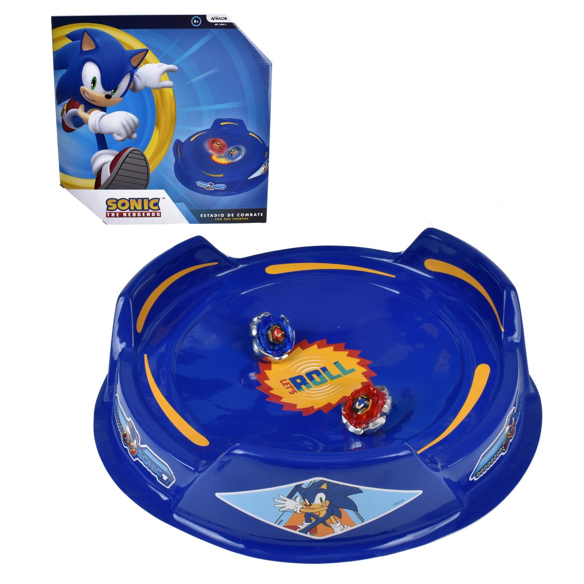 Arena De Combate Con 2 Trompos Sonic
