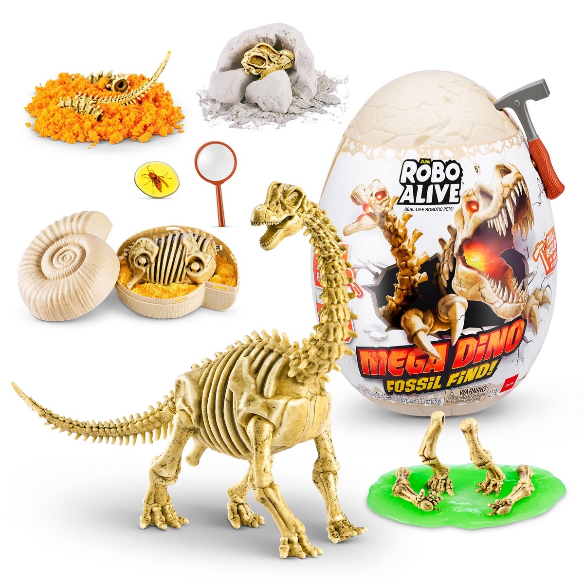 Mega Huevo Robo Alive Con Fósil De Dinosaurio De Zuru