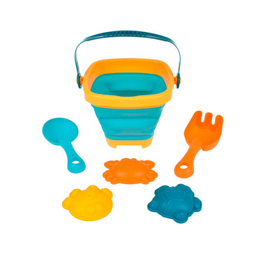 Balde De Playa Plegable Con Figuras De Pala Y Rastrillo