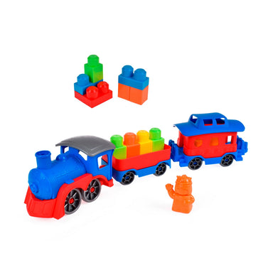 Tren Preescolar Tres Carros Con Bloques