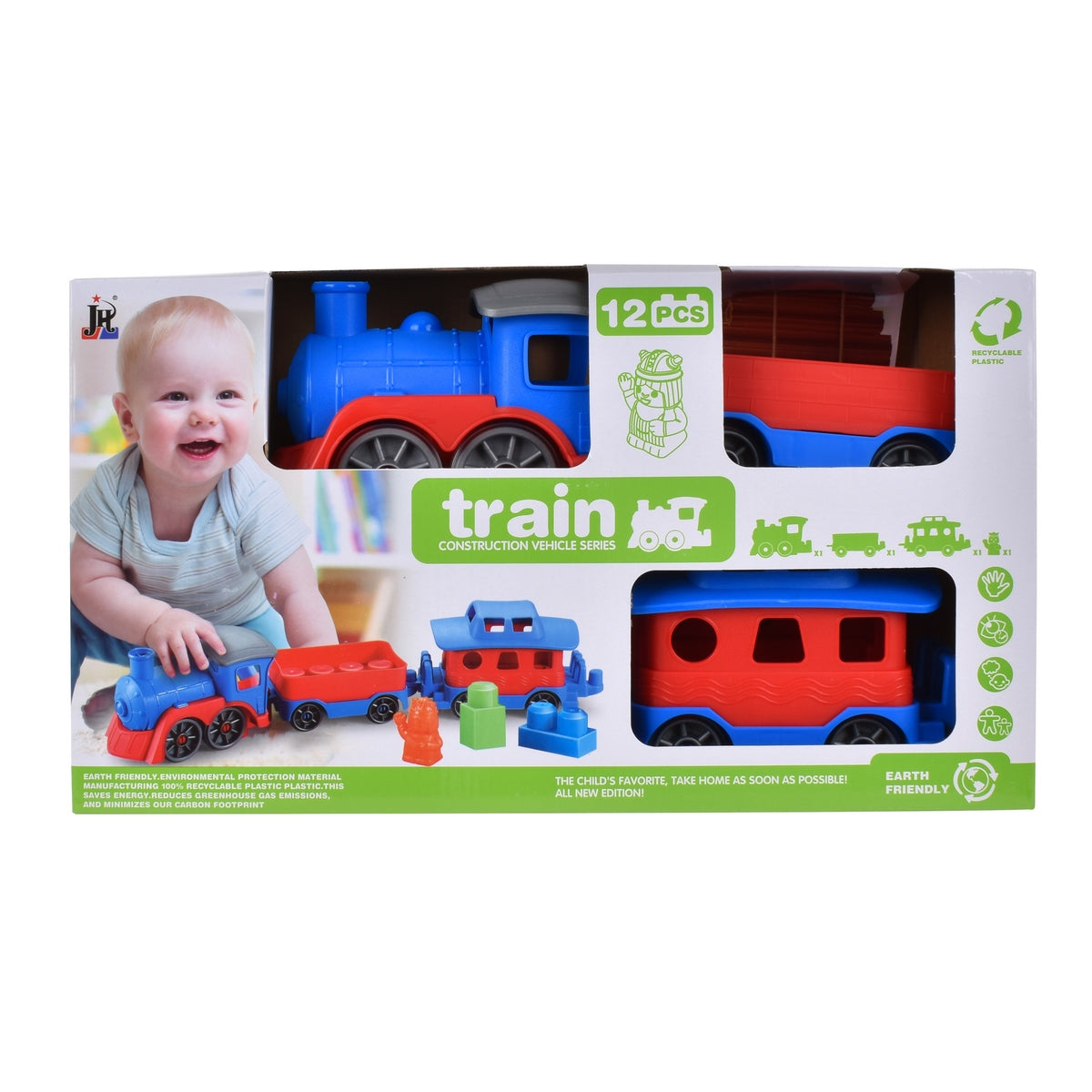 Tren Preescolar Tres Carros Con Bloques