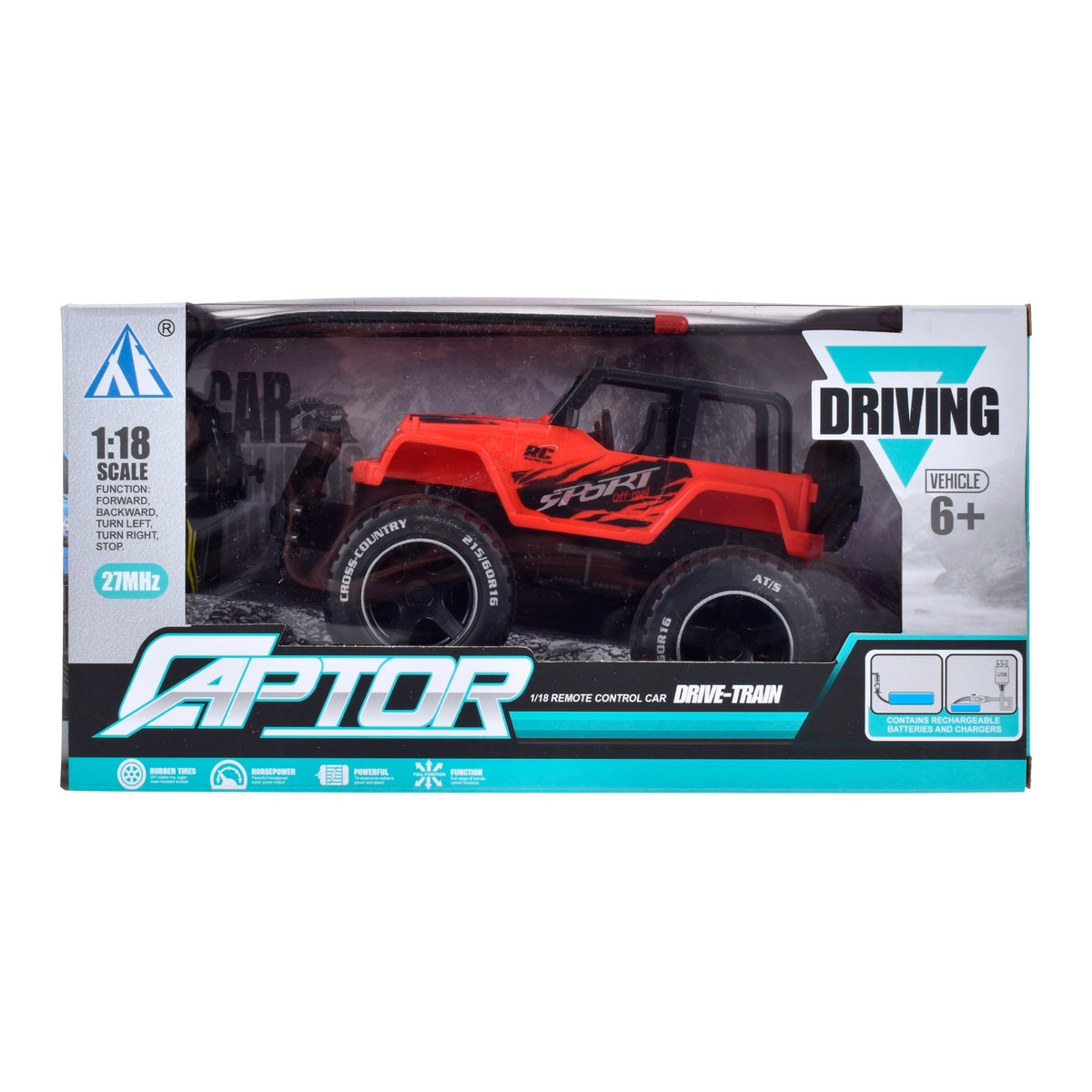 Jeep Radio Controlado 20 Cm Con Pack Pilas Recargables