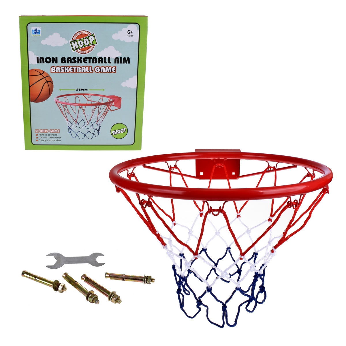 Aro De Basketball Metálico De 39 Cms Sin Pelota