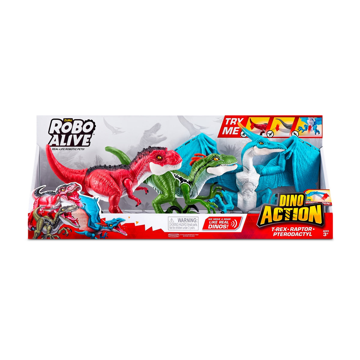 Pack 3 Dinosaurios Robo Alive De Zuru