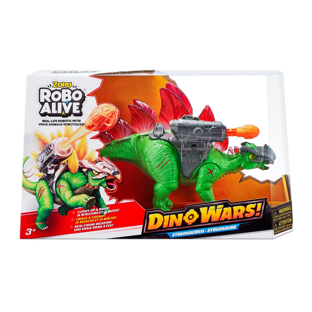 Dinosaurio Stegosaurus Dino Wars Con Lanzador Robo Alive De Zuru