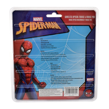 Kit Mouse Inalámbrico + Mouse Pad Spiderman Marvel