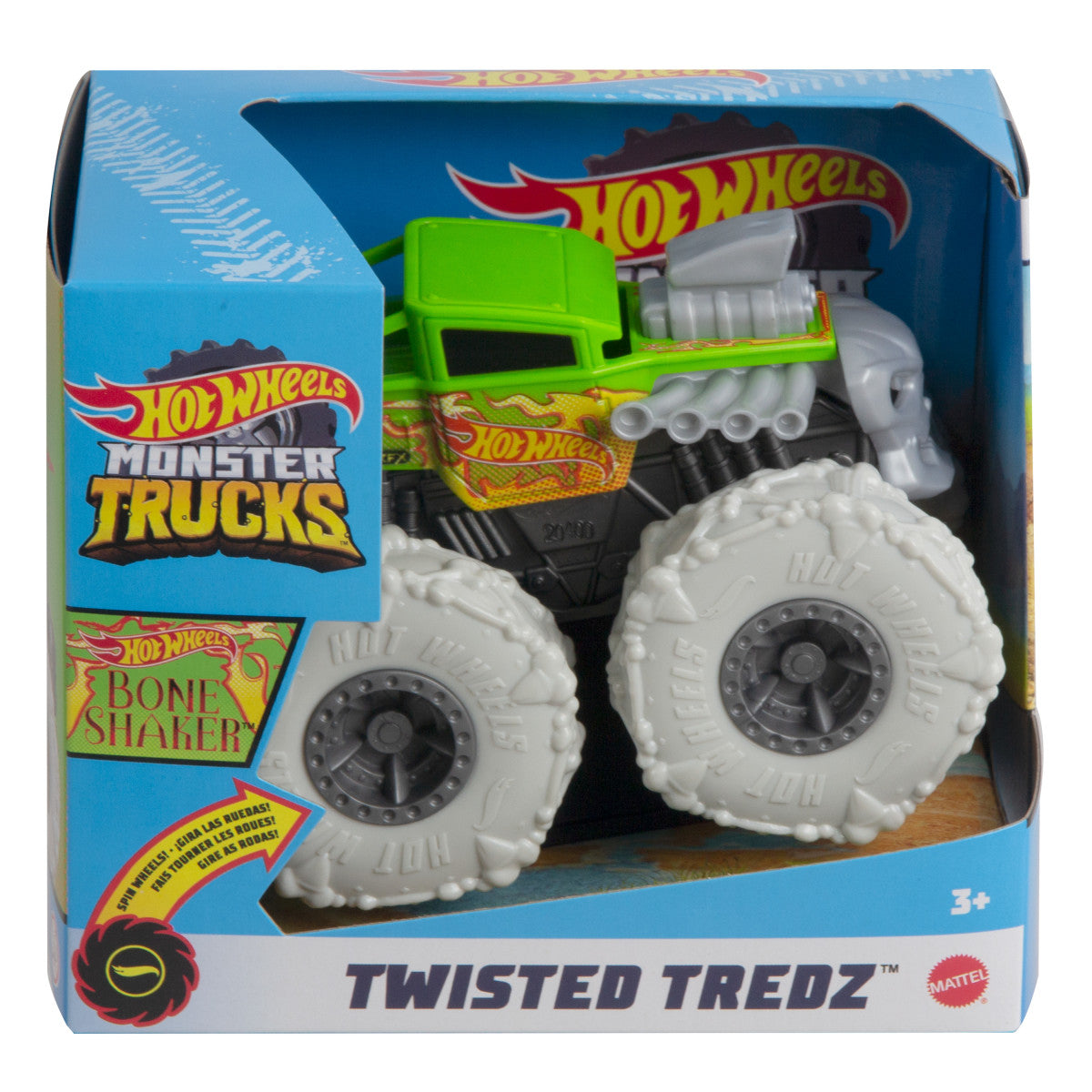 Hot Wheels Monster Trucks Twister Tredz Mattel - Bone Shake Verde