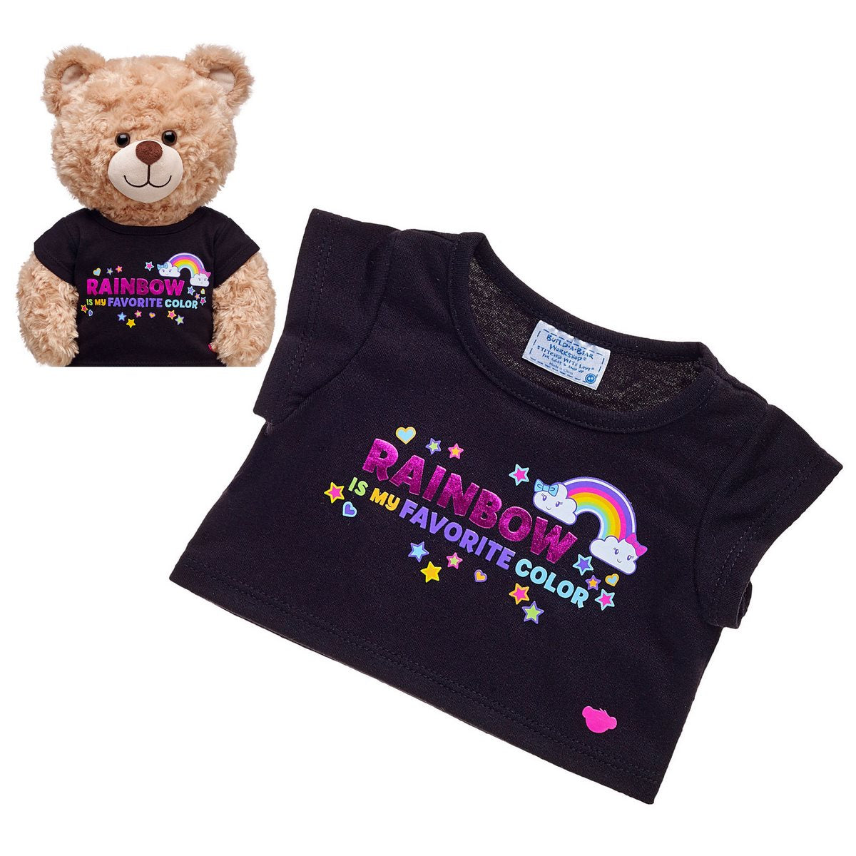 Polera Negra Arcoiris Build-A-Bear