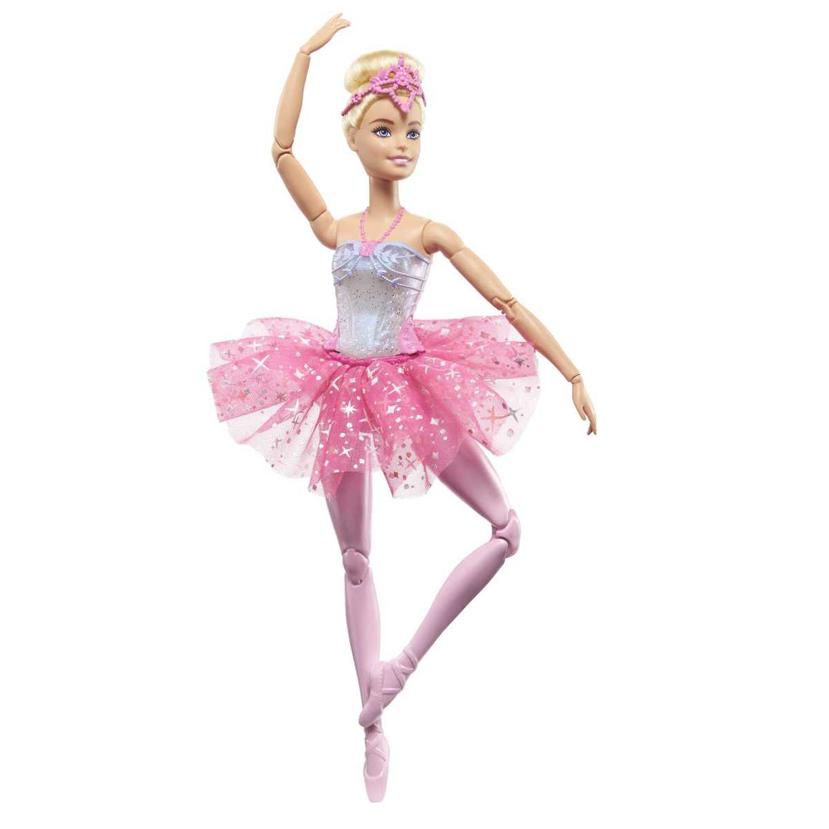 Barbie Muñeca Bailarina Luces Brillantes Tutú Rosa