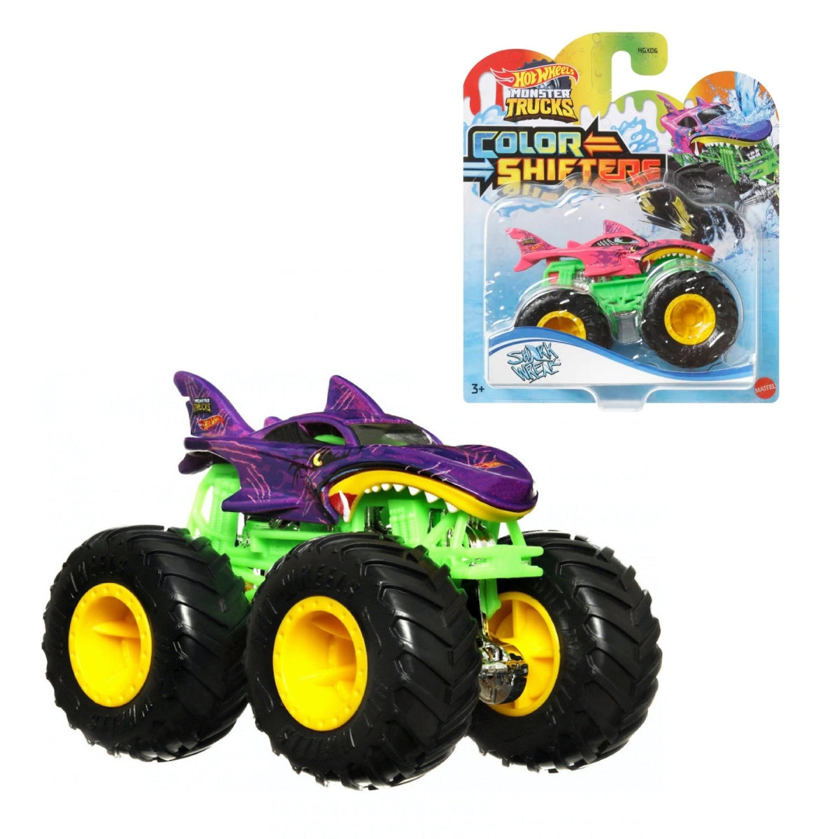 Hot Wheels Monster Trucks Color Shifters 1:64 - Shark Wreak