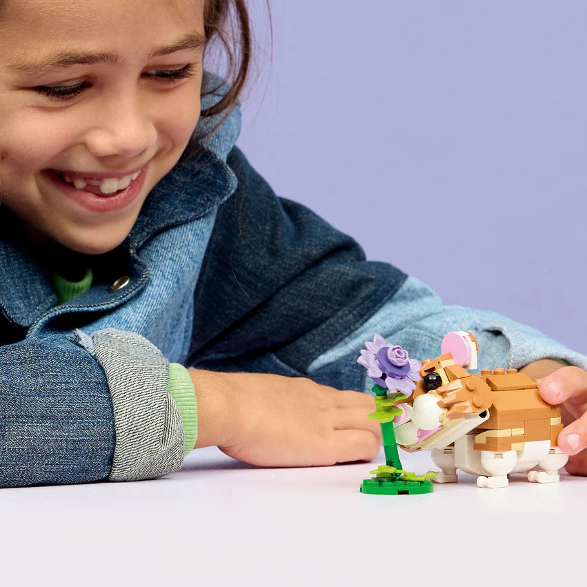 Lindo Hamster Con Flor Lego Creator