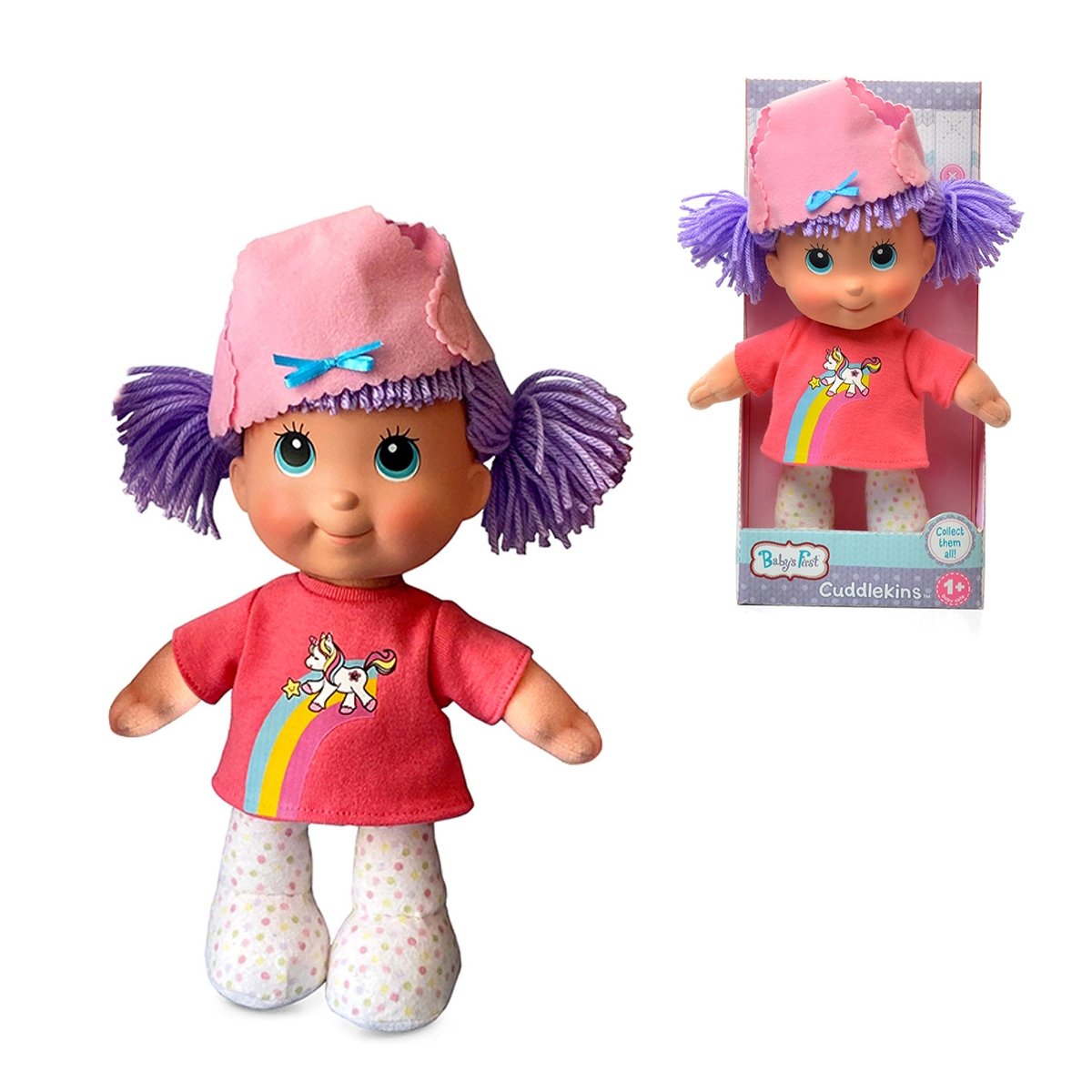 Muñeca Baby´s First Cuddlekins 23 Cm - Pelo Morado