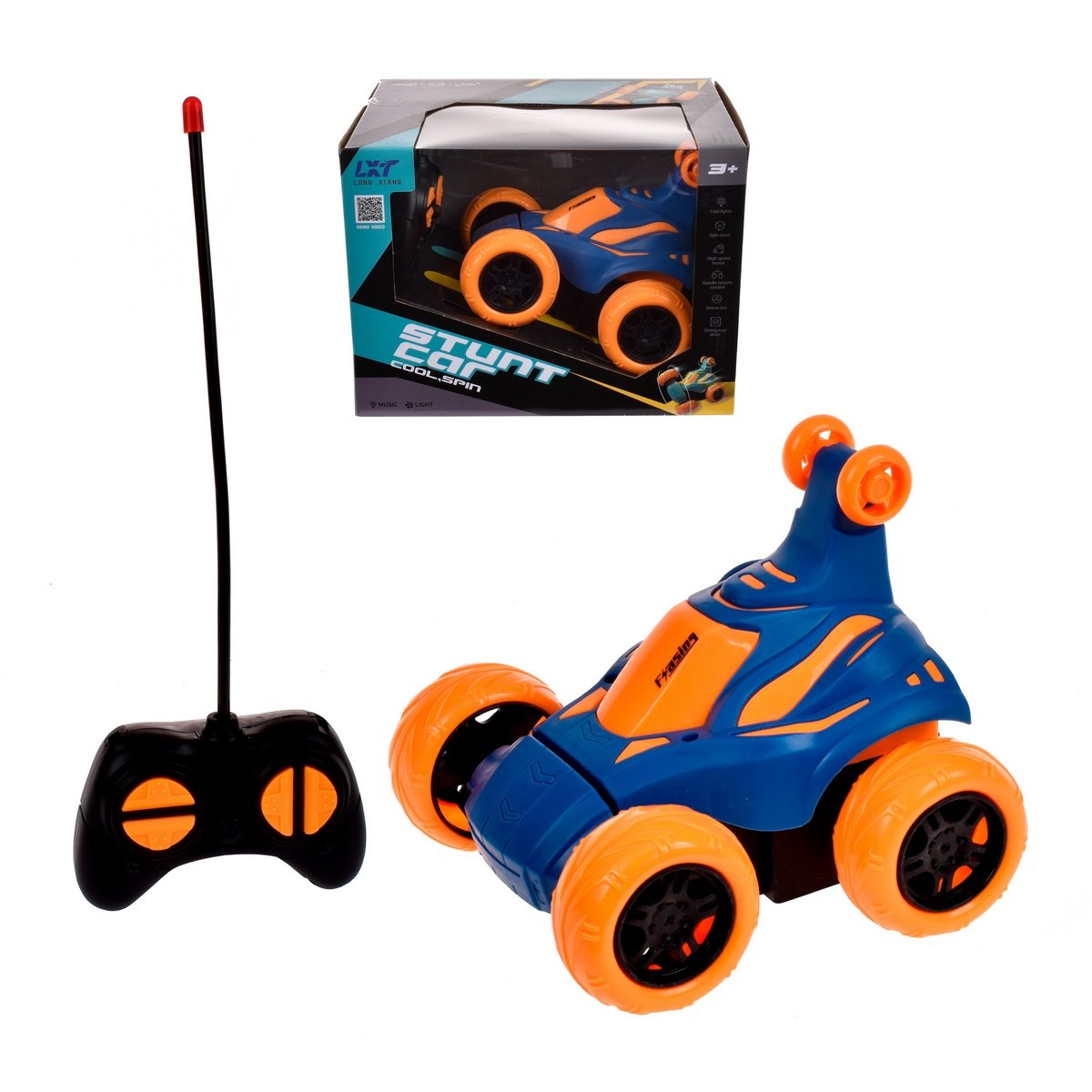 Vehiculo Giro Loco 360° 14 Cm Con Pack De Pilas Recargable - Azul