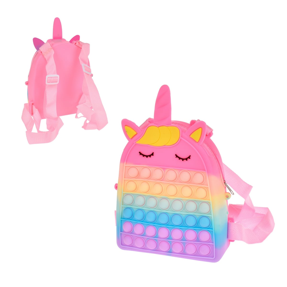 Mochila Unicornio Pop It - Rosado