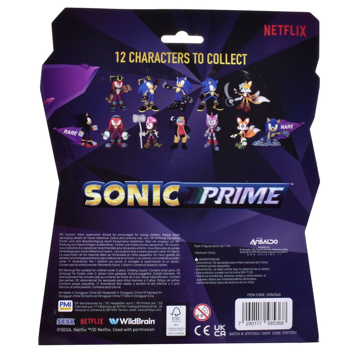 Pack 5 Figuras Sonic De 7 Cms - Pack-3 Amy