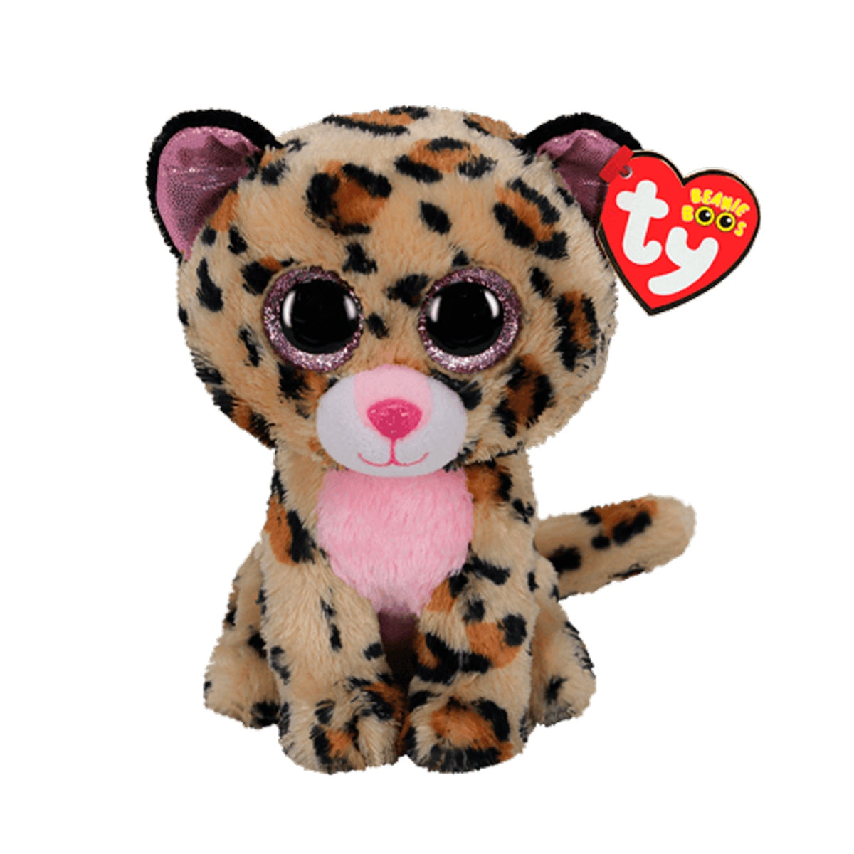 Ty Beanie Boos Livvie Leopardo Café/Rosado Mediano Categoría: Peluches Tipo producto: Animales de peluche