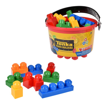 Set De 25 Bloques En Balde Con Casco Tonka