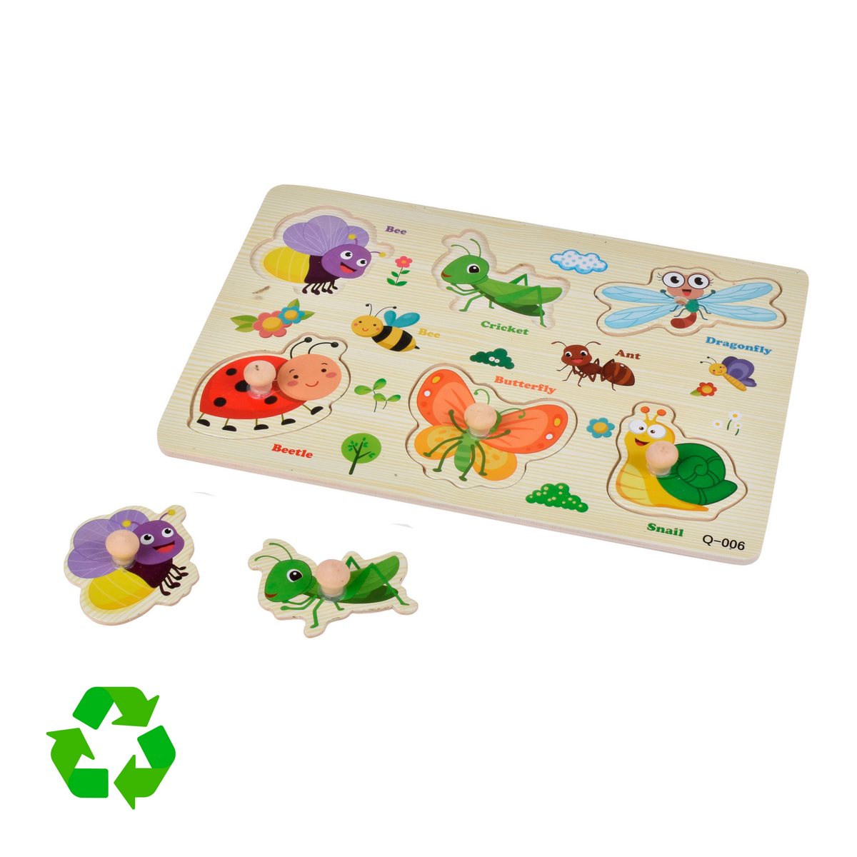 Puzzle De Encaje Animales De Jardin