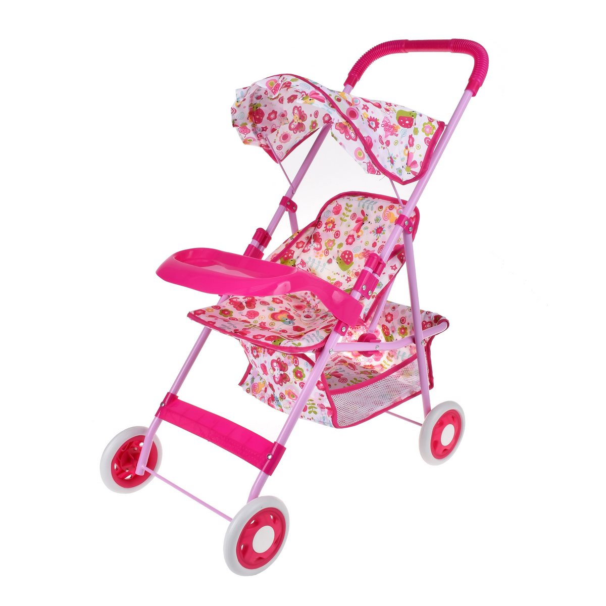 Coche De Muñecas Rosado Con Bandeja