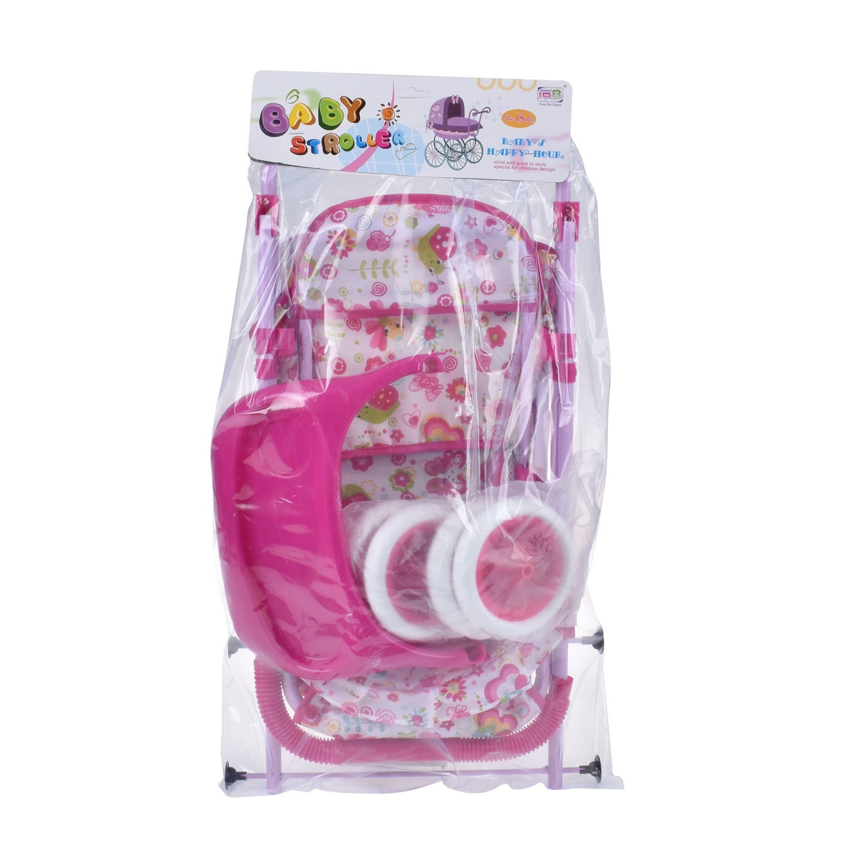 Coche De Muñecas Rosado Con Bandeja