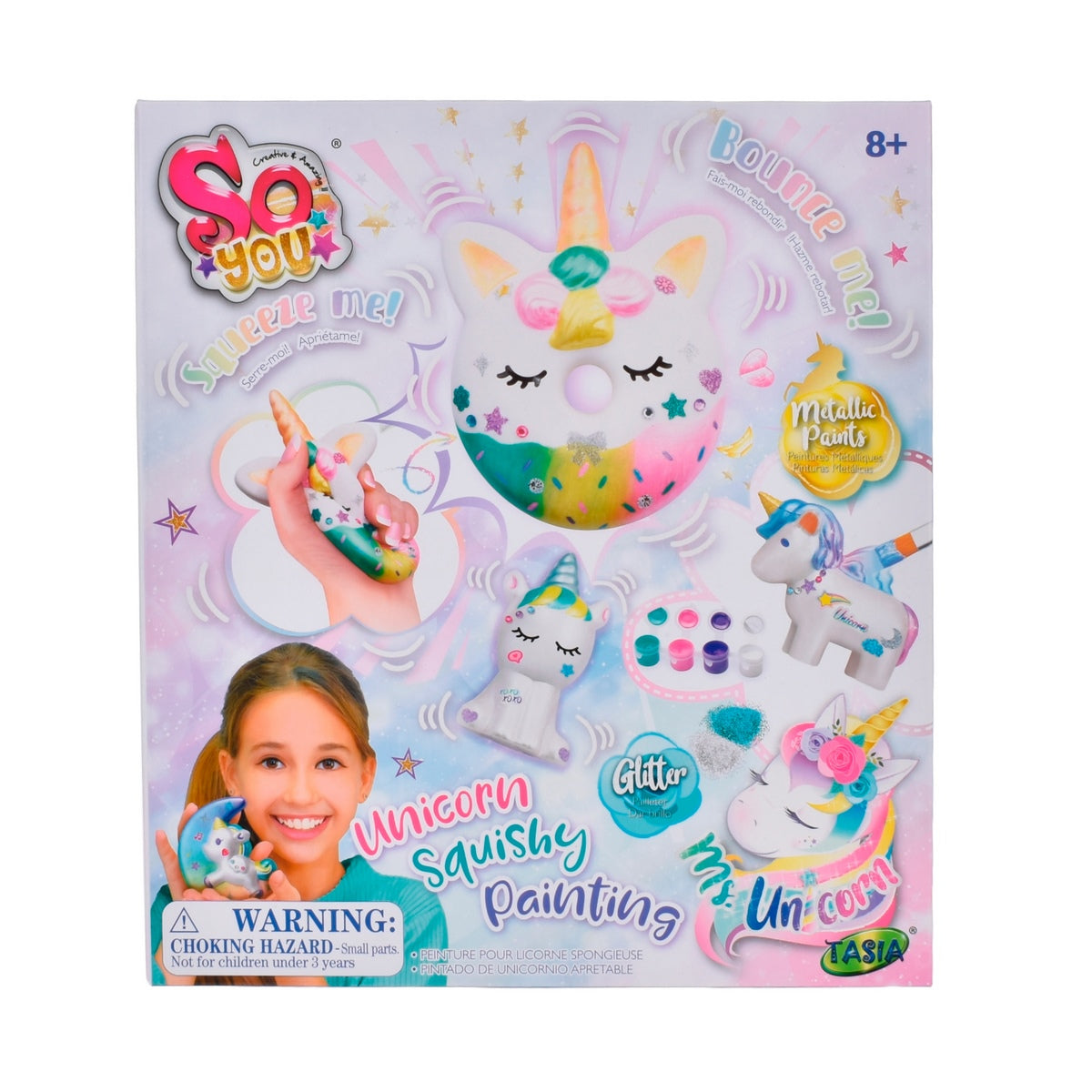 Squish Unicornio Apretable Para Decorar Con Pinturas Y Brillos