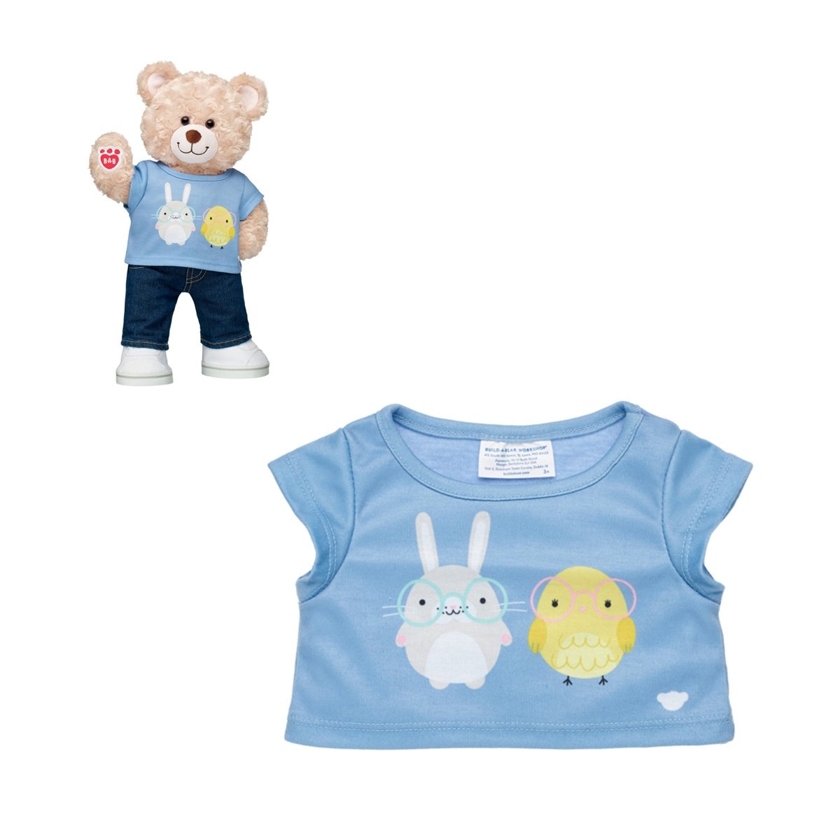 Polera Morada Conejo Y Pollito Build-A-Bear