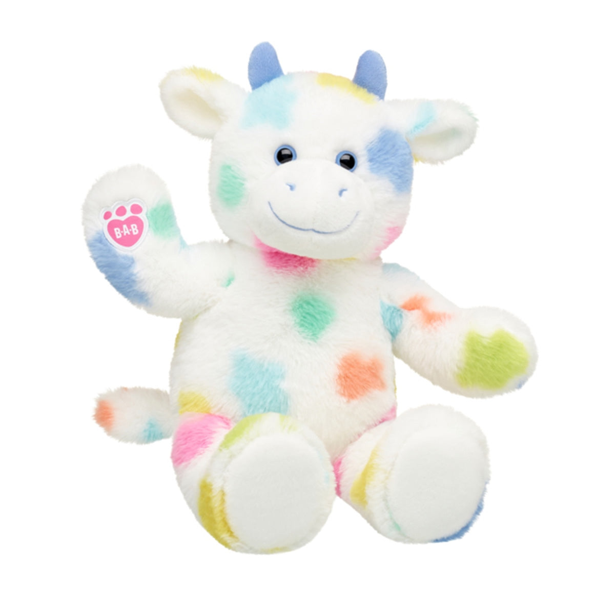 Peluche Vaca Blanca Manchas Pastel Build-A-Bear