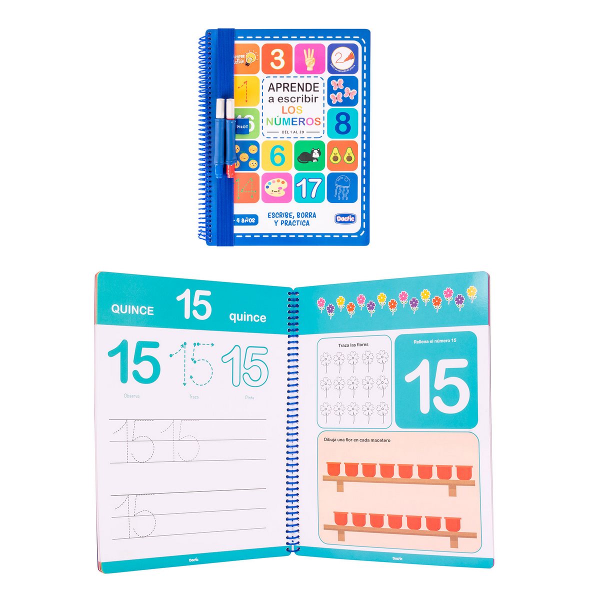 Set Libro Caligrafía Números Con Marcador Dactic