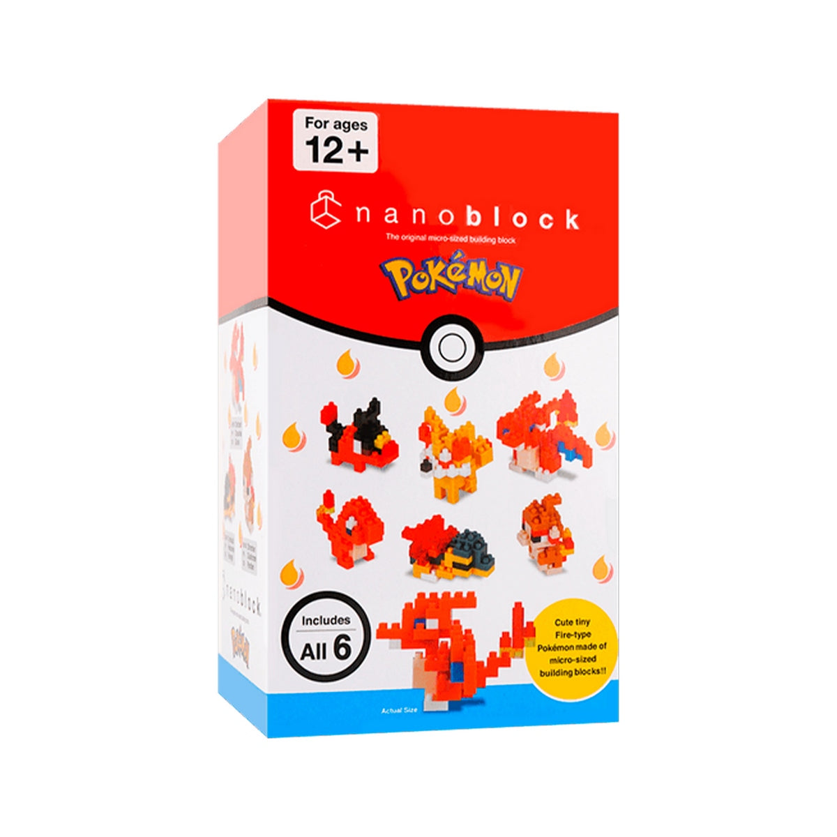 Set 6 Figuras Nanoblock Mininano Serie Pokemon De Bandai - Tipo Fuego