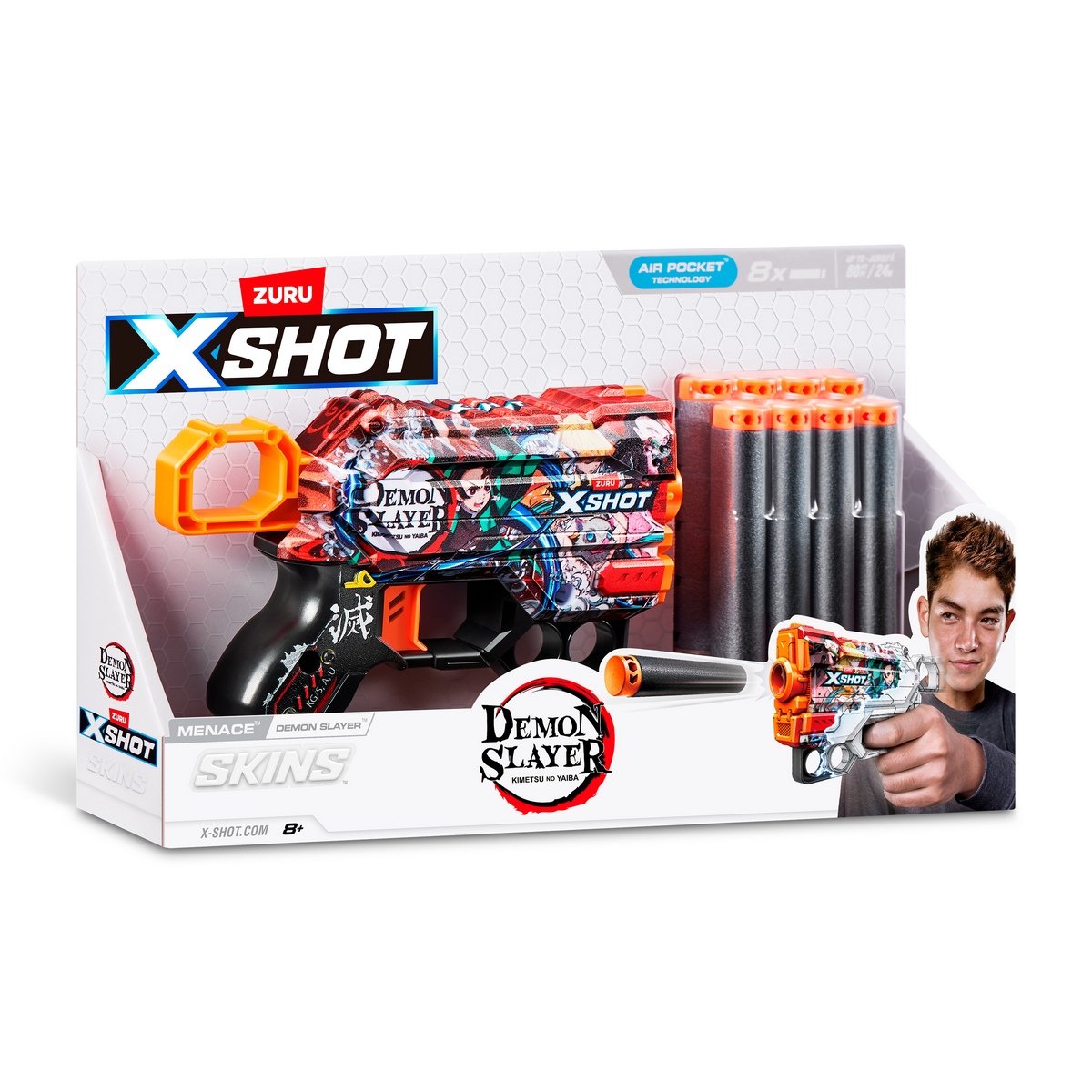 Lanza Dardos Menace Skins Demon Slayer Con 8 Dardos X-Shot