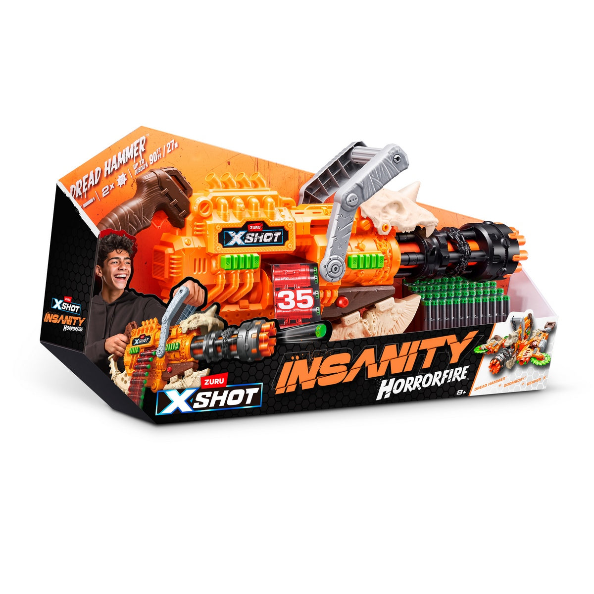 Lanza Dardos Horror Fire Dread Hammer Con 48 Dardos X-Shot